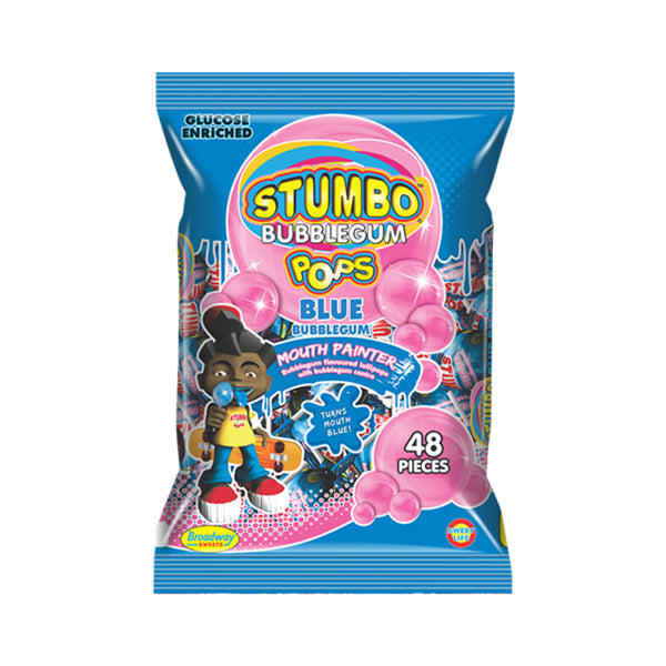 Stumbo Lollipops - Mouth Painter Blue Bubblegum 48's